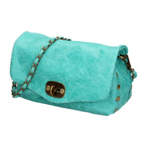 Borsa a tracolla da donna Made in Italy - Modello Floralia Lux - Pelle scamosciata - 25.0 x 15.0 x 11.0 cm