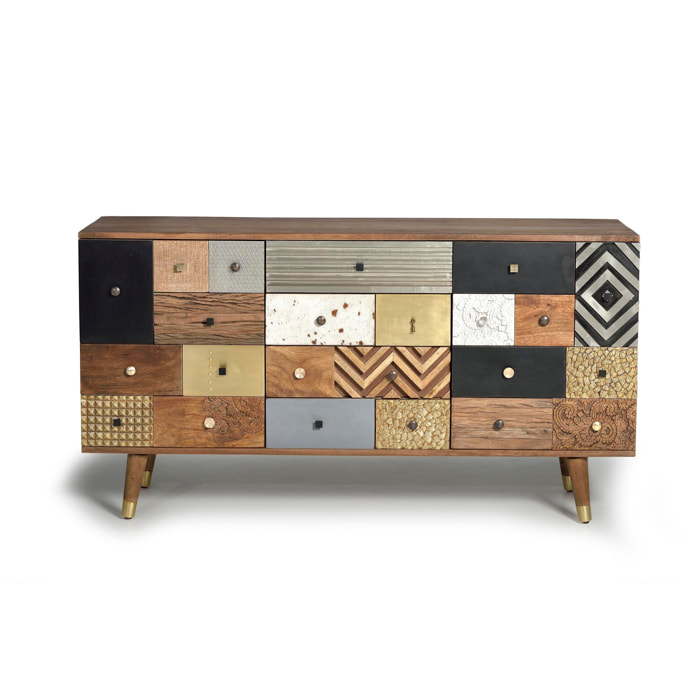 Aparador de Madera de Mango Estilo Boho Retro
