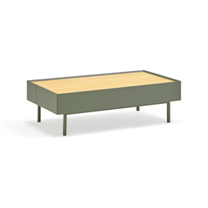 Mesa de centro Arista con 2 cajones verde