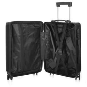 DAM Valigia grande volume trolley rigido ultraleggero, in ABS ad alta resistenza con angoli rinforzati. Chiusura numerica e 4 ruote doppie estraibili e rotanti a 360°. 50x29x76 Cm. Colore: Nero