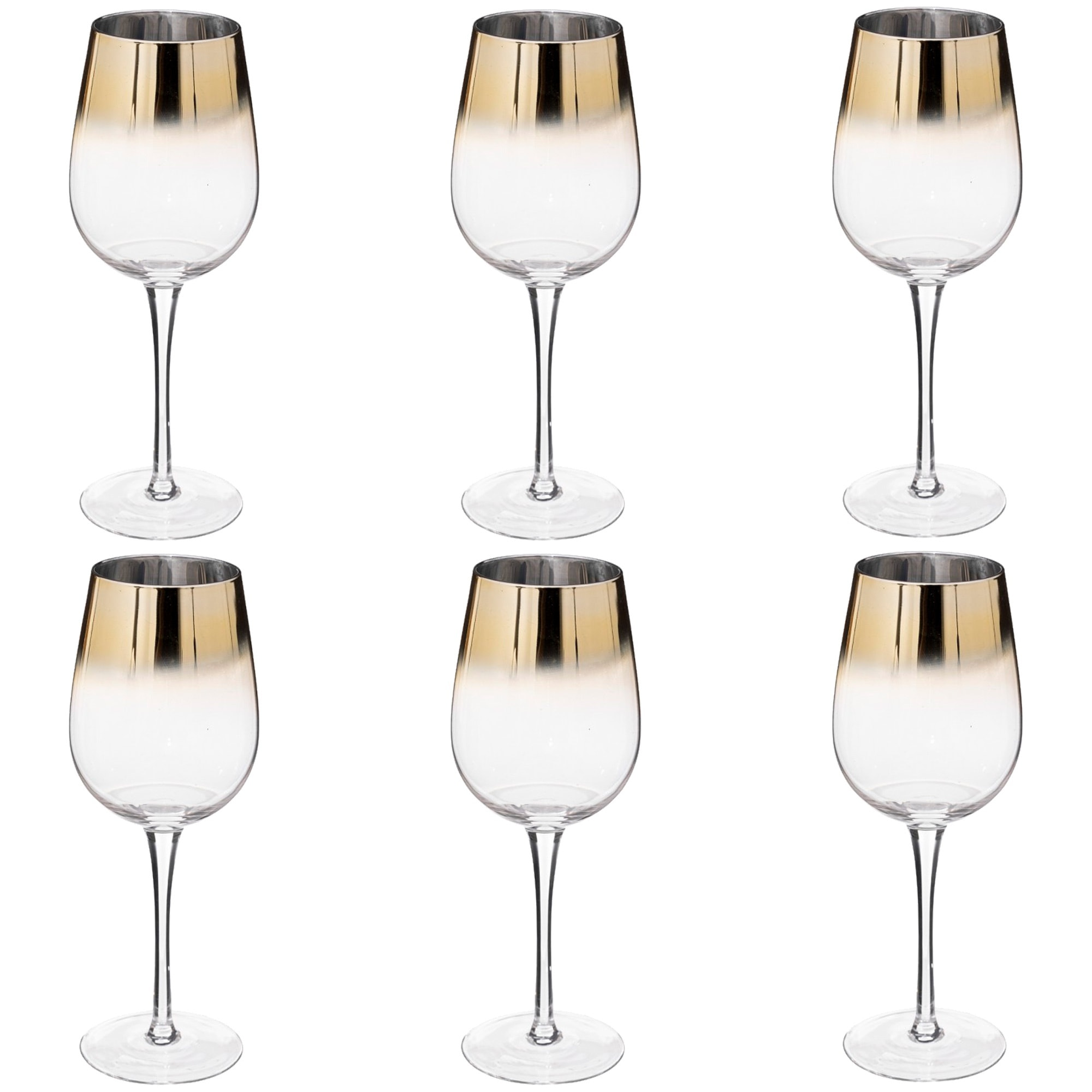 Set de 6 copas vino x6 oro 38cl