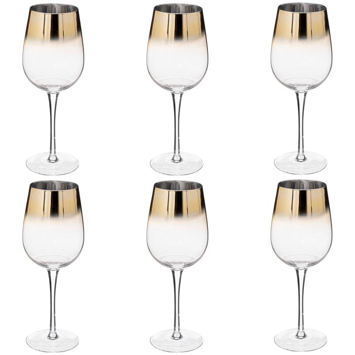 Set de 6 copas vino x6 oro 38cl