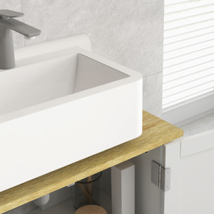 Mueble bajo Lavabo Mueble de Lavabo con Pie Mueble de Baño con 2 Puertas 2 Mangos y Estante Ajustable sin Lavabo 60x30x60 cm Blanco