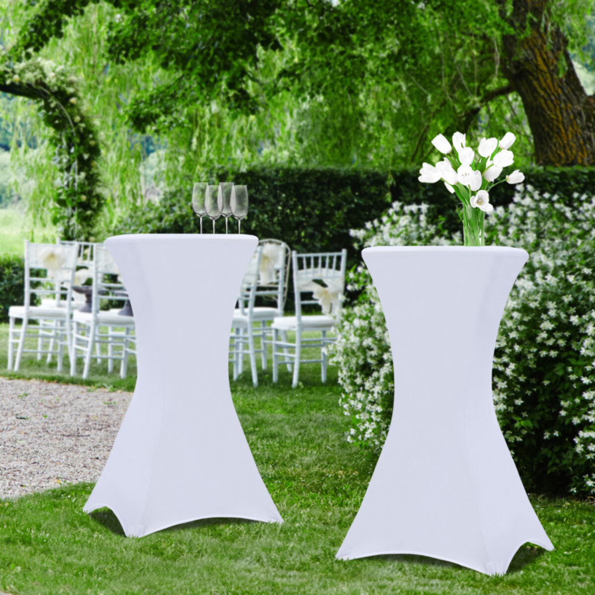 Tables hautes pliantes avec housse