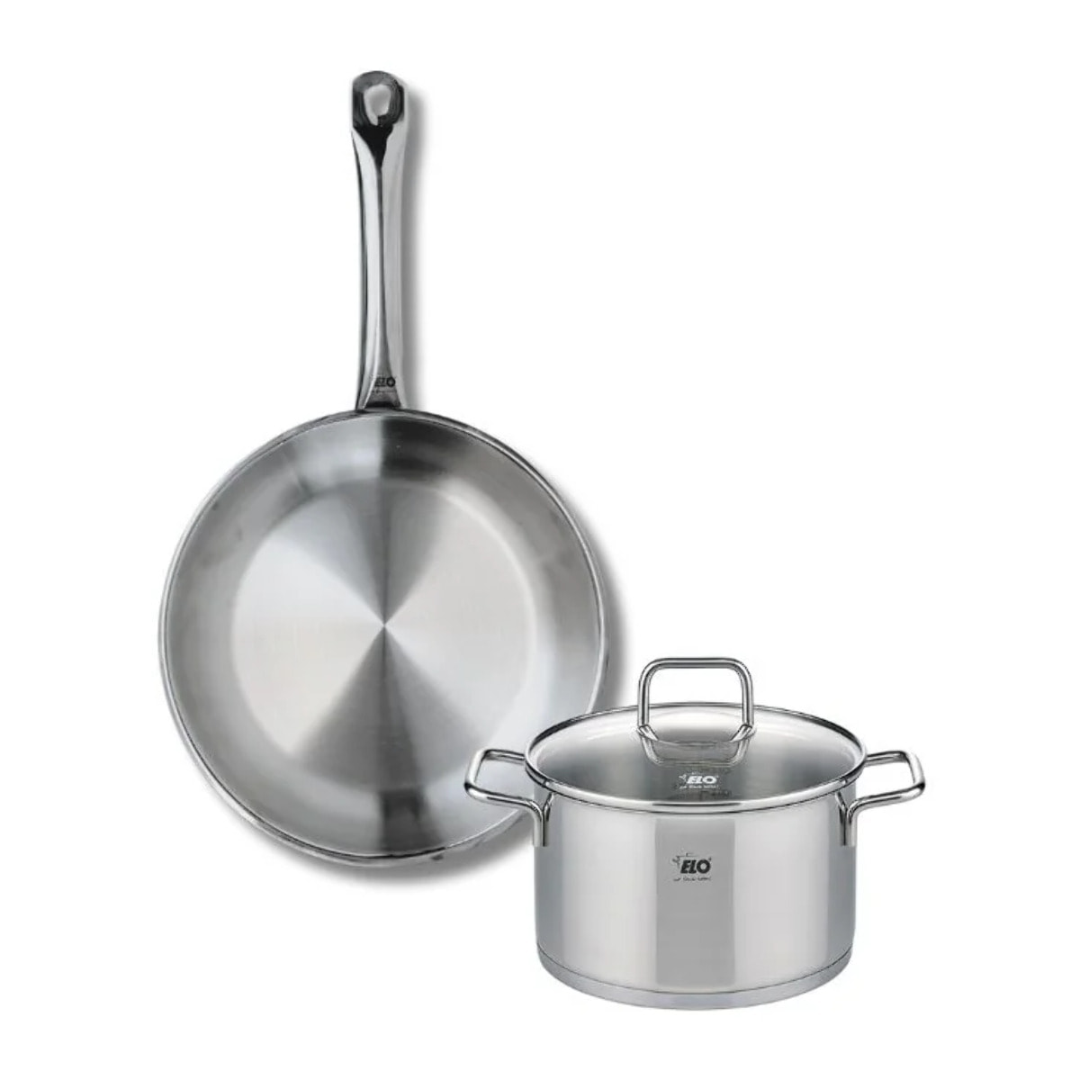 Ensemble de 1 Poêle de cuisson 24 cm et 1 faitout 16 cm Elo Profi Citrin