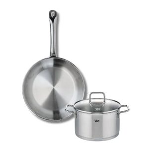 Ensemble de 1 Poêle de cuisson 24 cm et 1 faitout 16 cm Elo Profi Citrin