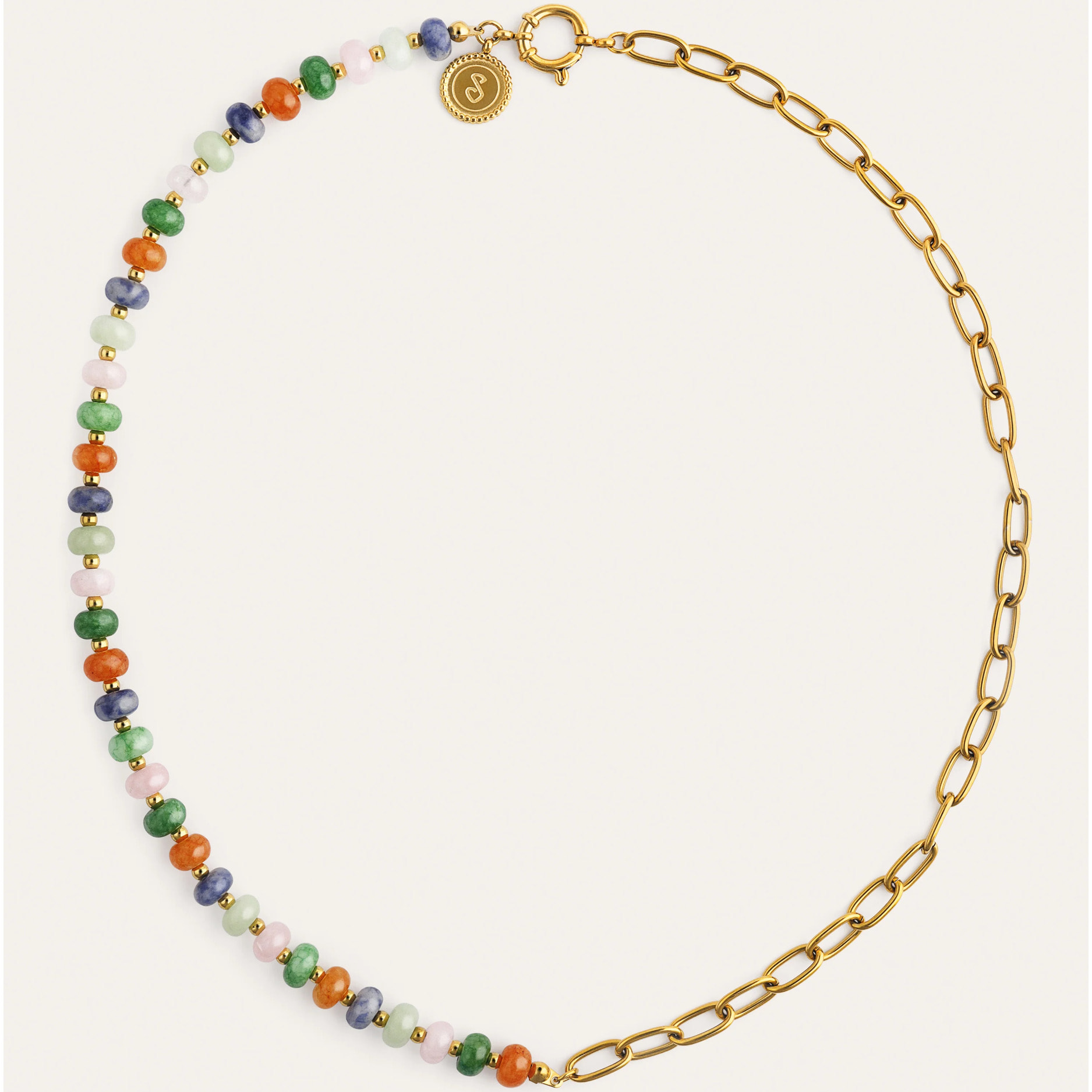 Collar Alpine Chic Stones Acero Baño Oro