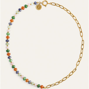 Collar Alpine Chic Stones Acero Baño Oro