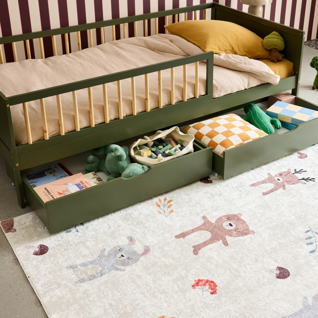 Tiroir lit enfant bois de pin (lot de 2) TIROIR RANGEMENT DE LIT X2