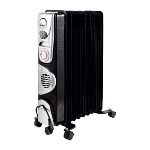 Ardes AR4R09BTTE OILO9 Turbo Time Radiatore a Olio Stufetta Elettrica 2400 W Nero Argento