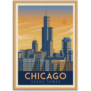 Affiche - Chicago - Olahoop Travel Posters