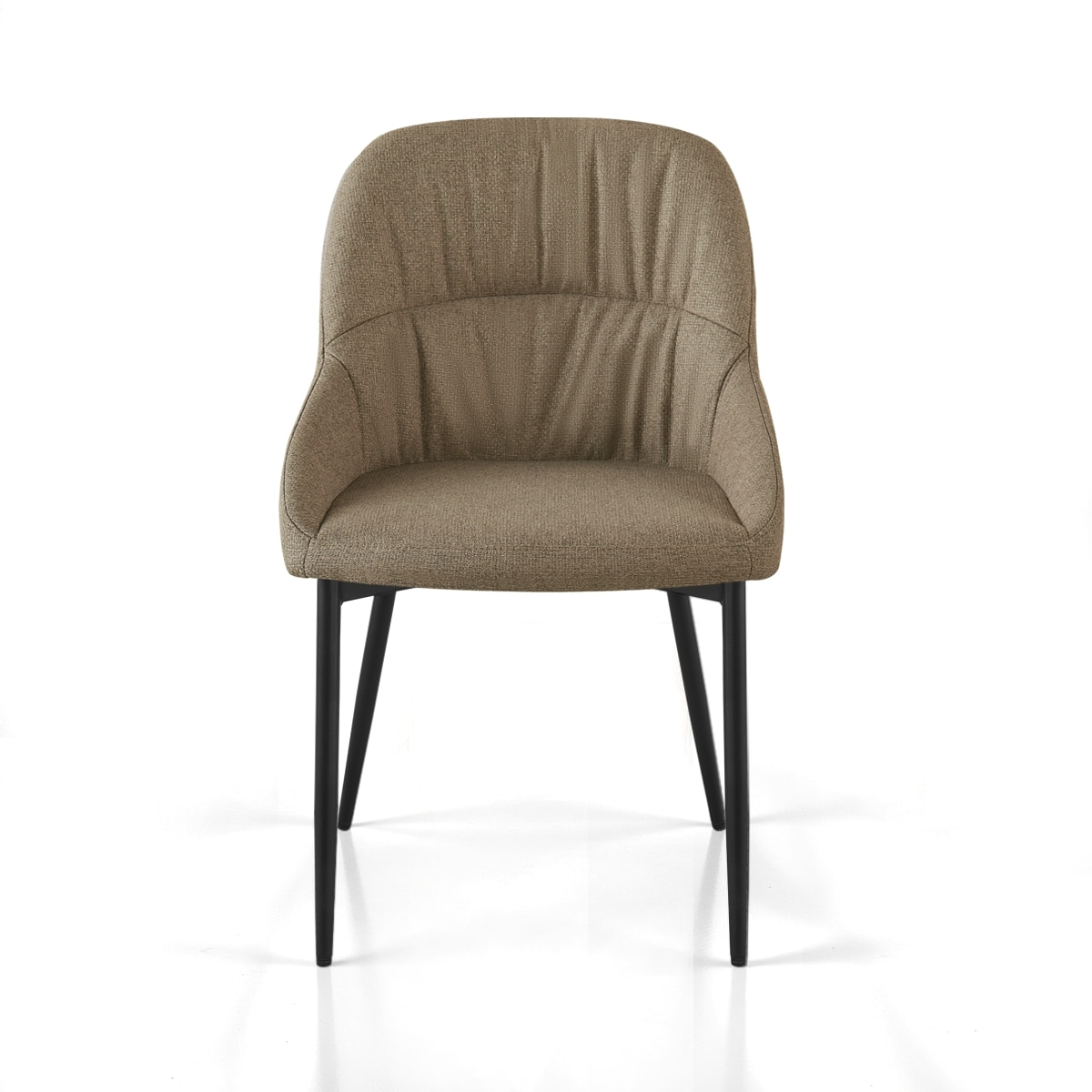 Lot de 4 chaises de salle à manger Tomasucci ALICE, en tissu, marron, 54 × 50 × 85 cm