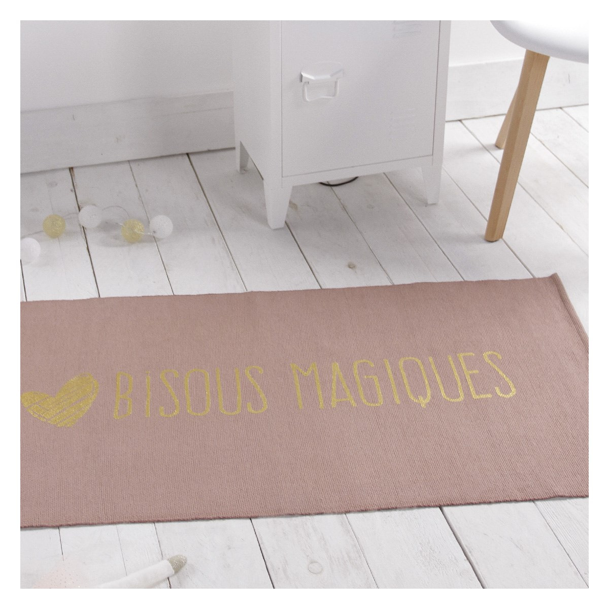 Tapis coton enfant imprimé enfant MAGIQUE rose