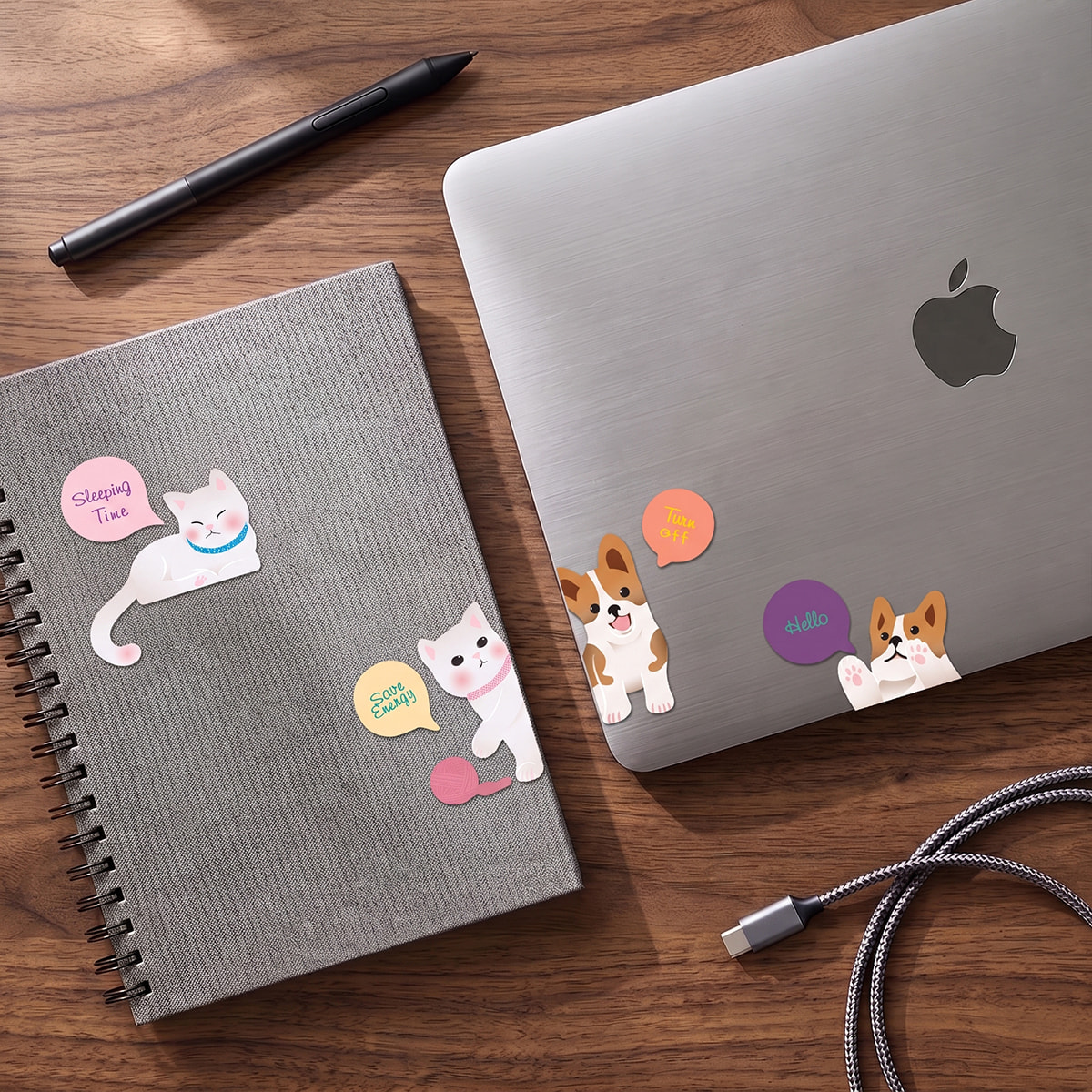 Stickers Muraux décoration adhésifs Prises Chien et Chats