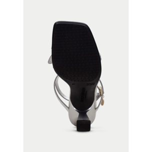 Sandalia Tacon Goya Plata 8 cm