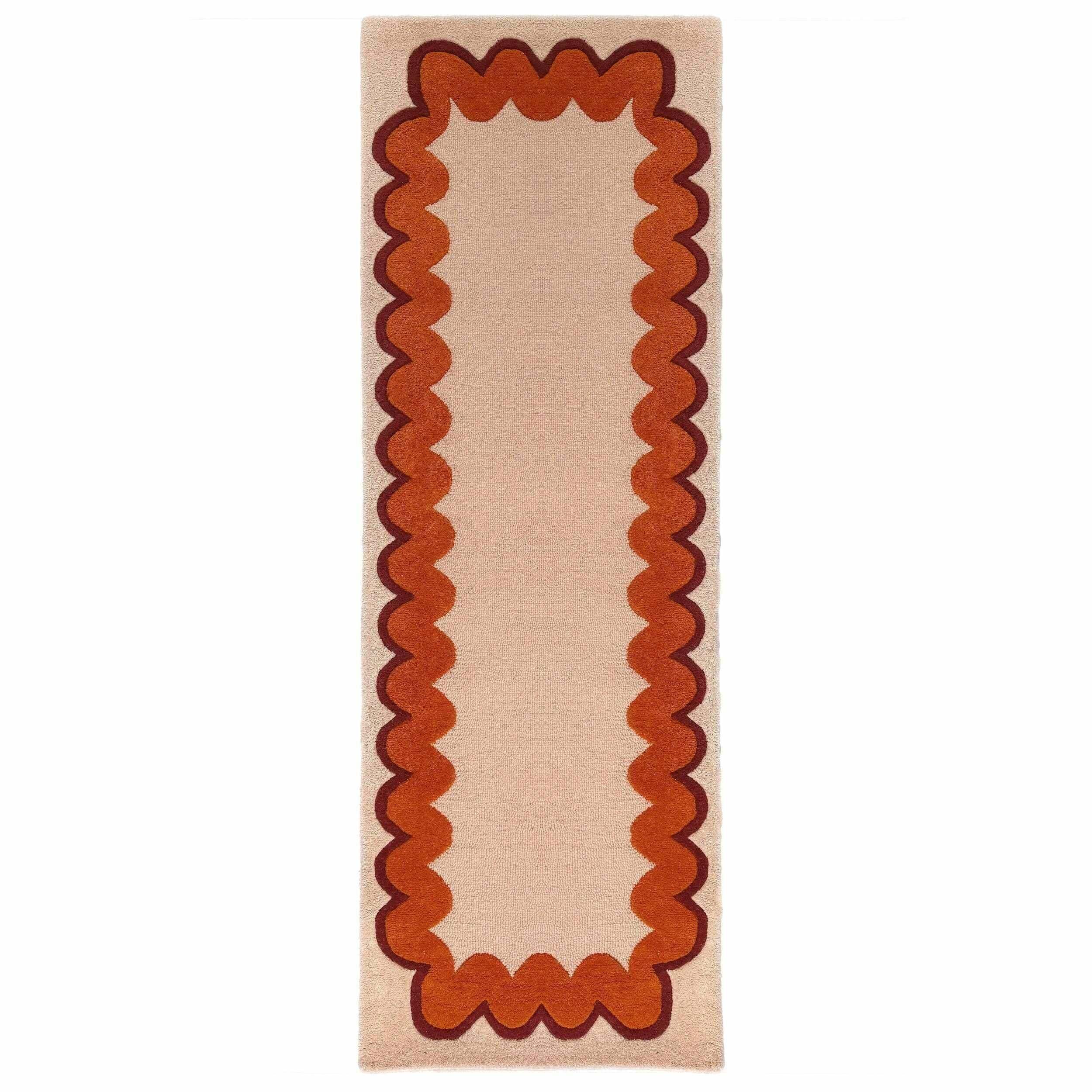 Tapis de couloir à bordure en laine WIGGLE