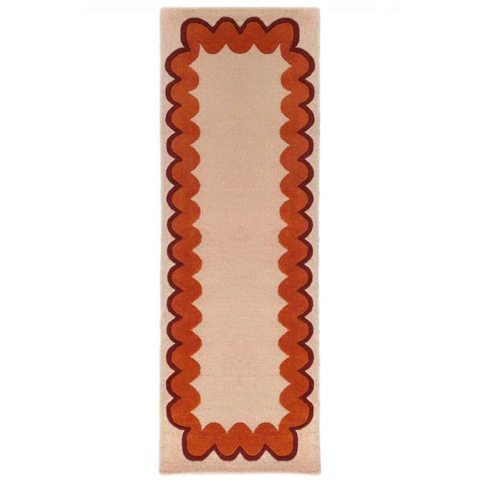 Tapis de couloir à bordure en laine WIGGLE