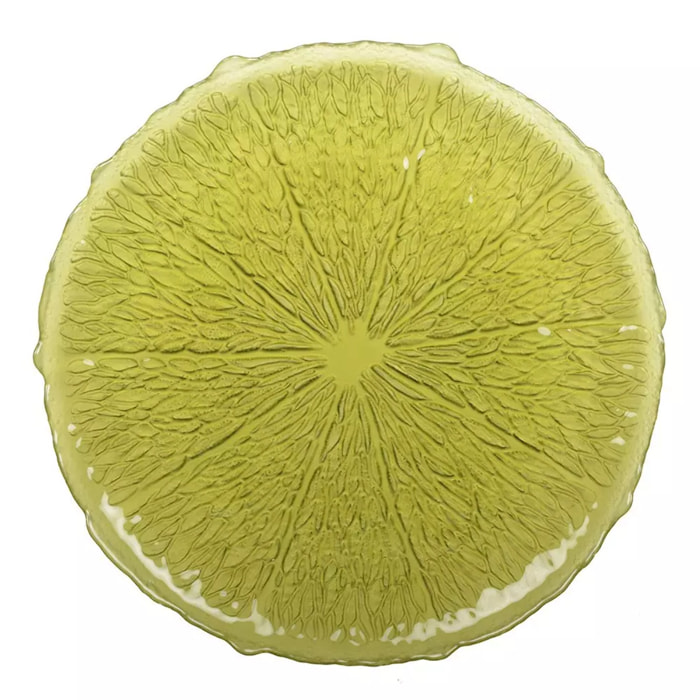 Lot de 6 Assiette de présentation verte 34cm - citron