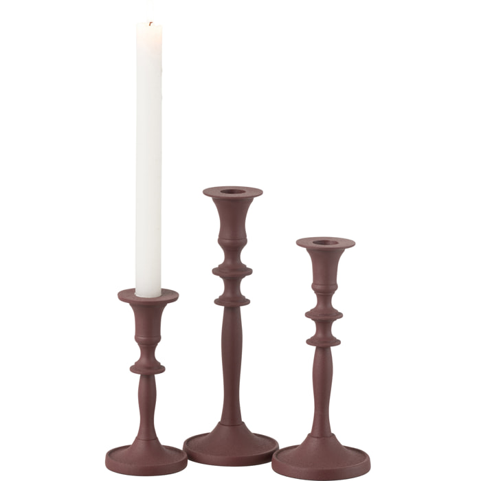 J-Line chandelier Classique - aluminium - bordeaux - set de 3