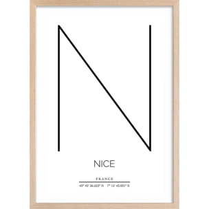 Poster n nice Affiche + cadre en bois - Chêne