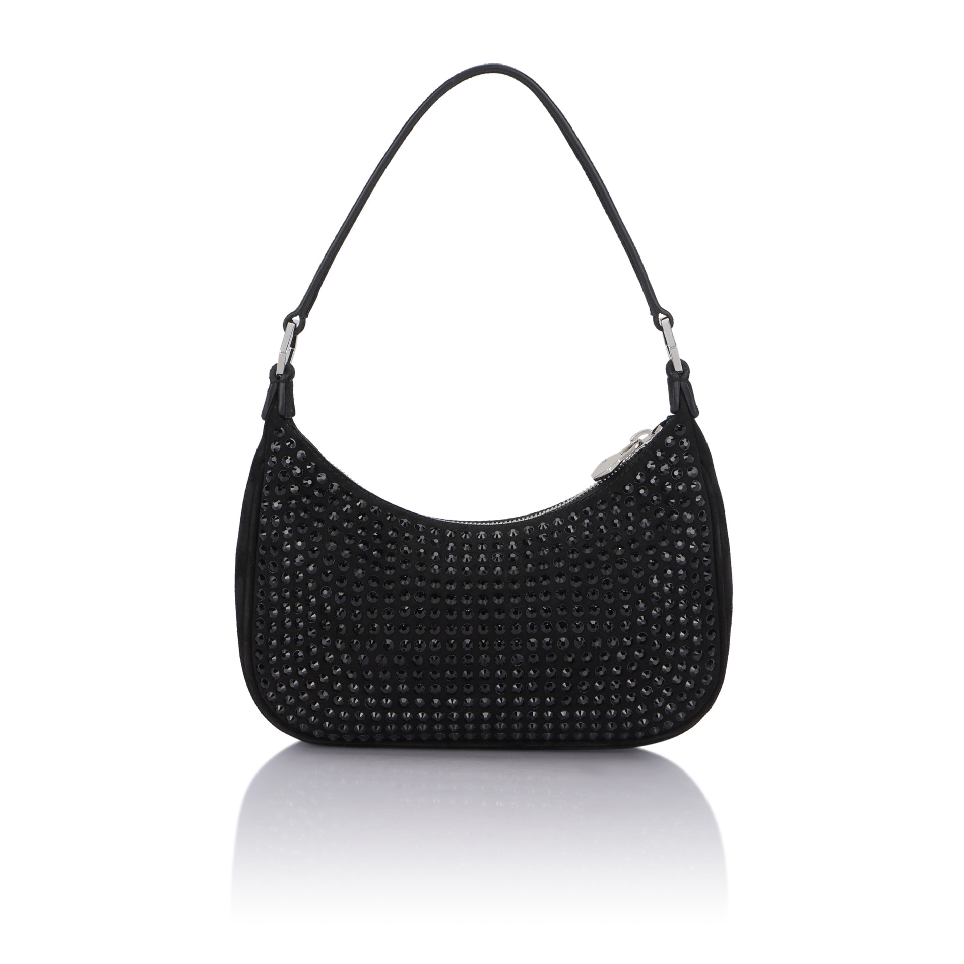 PHILIPP PLEIN Suede Shoulder Bag All-Over Strass