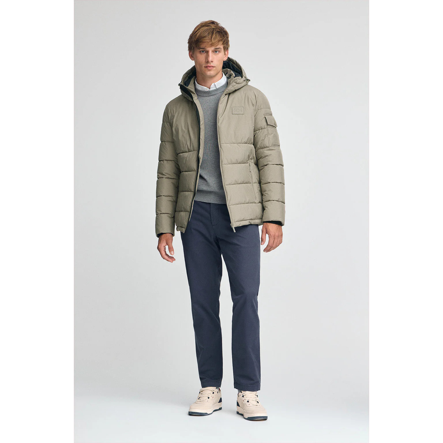 Chaqueta Val Thorens color piedra con logo Polo Club