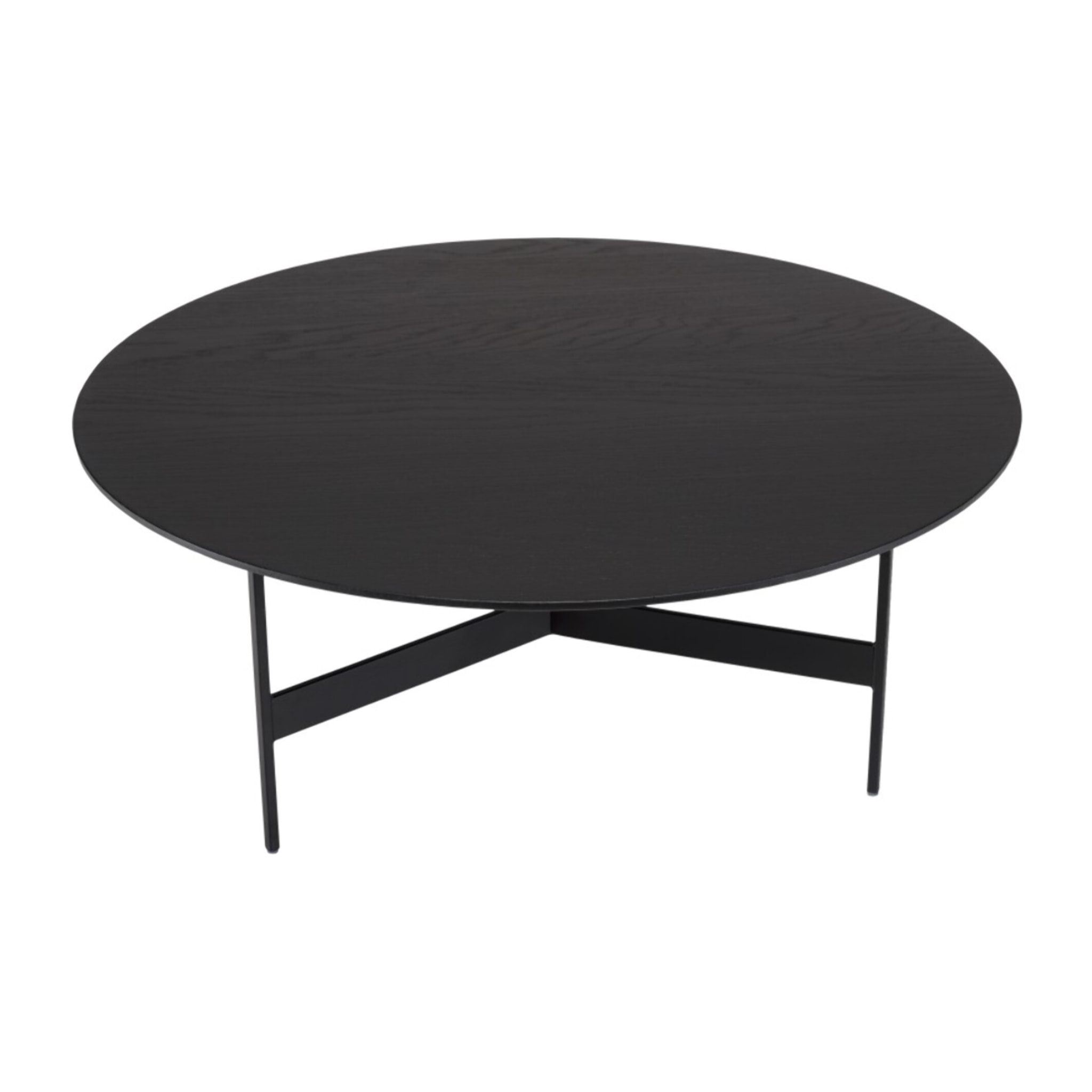 DALY - Table basse ronde noire 78x78cm piètement métal
