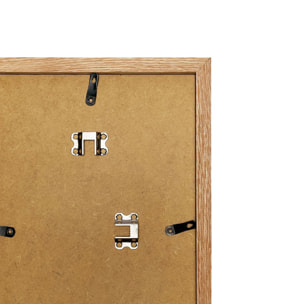 Poster porte bleue ios Affiche + cadre en bois - Chêne