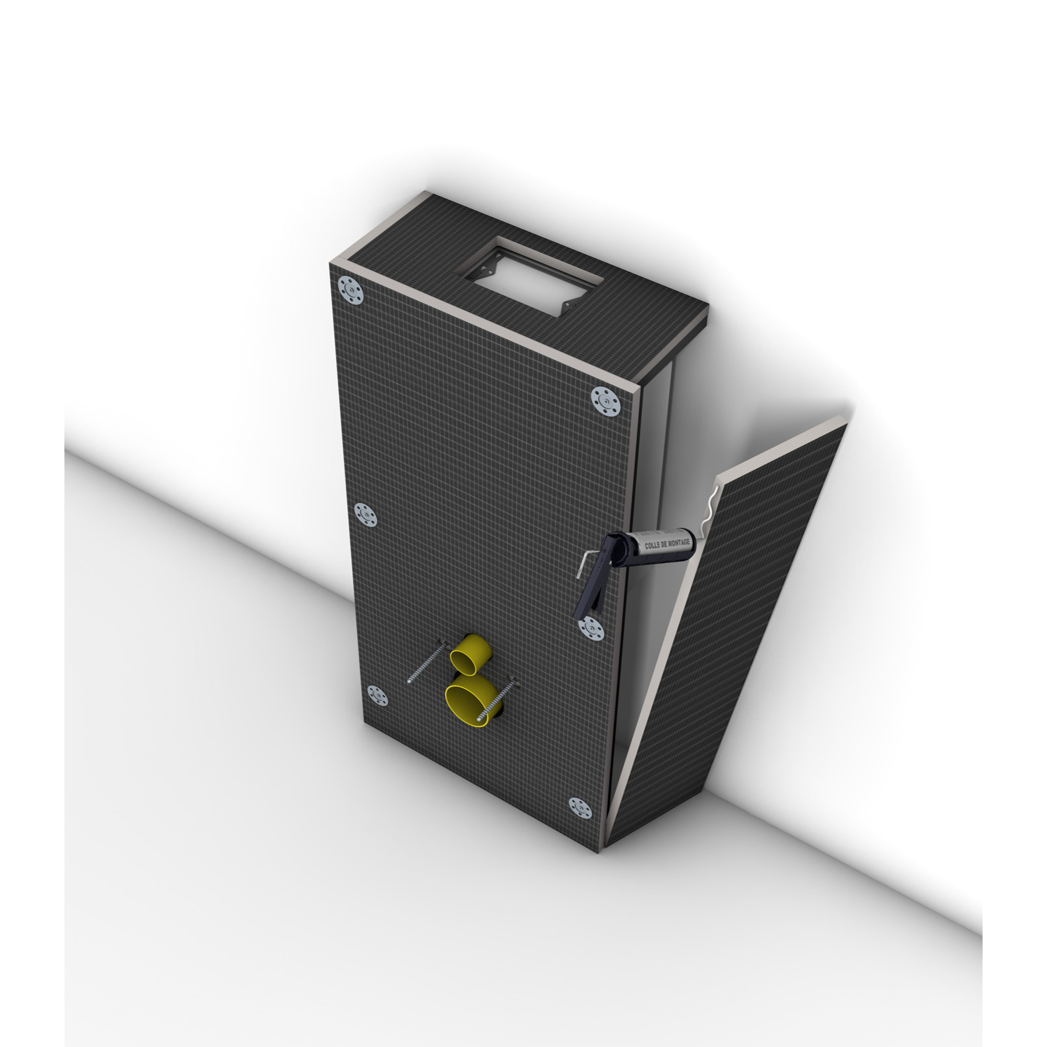 Pack WC Bâti autoportant + WC sans bride SAT Infinitio + Abattant softclose + Plaque Chrome mat + Set habillage