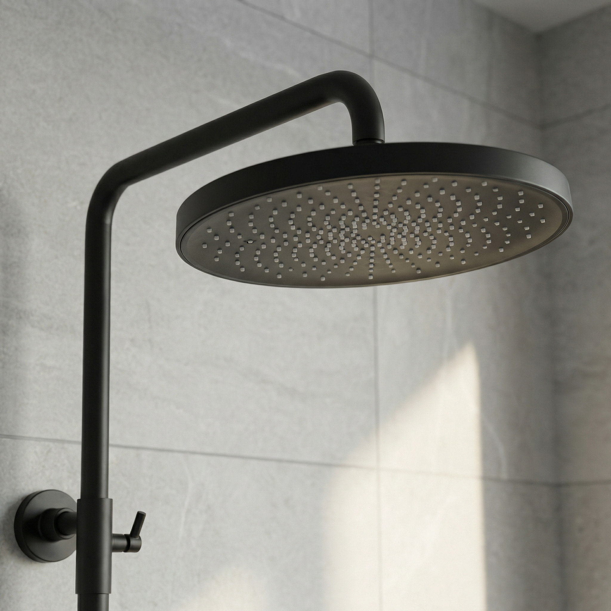 Colonne de douche XXL 250 avec mitigeur thermostatique, Douchette 3 jets, noir mat (SATSSTKEC)