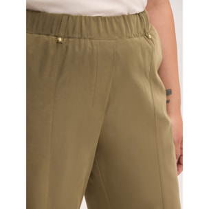 Fiorella Rubino - Pantaloni baggy misto viscosa - Verde militare