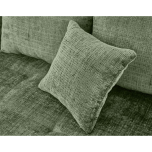 Rune - canapé d'angle droit 4 places en velours texturé - Vert sauge