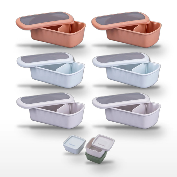 Set 6 Lunchbox et 3 boîtes à sauce Fackelmann Storage