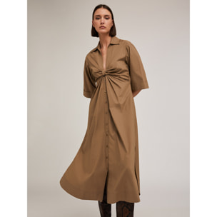 Motivi - Vestito chemisier con nodo - Marrone