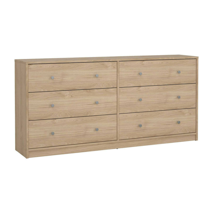 Credenza Rick, Buffet da soggiorno, Madia da salotto, Dispensa da cucina, 143x30 h68 cm, Rovere