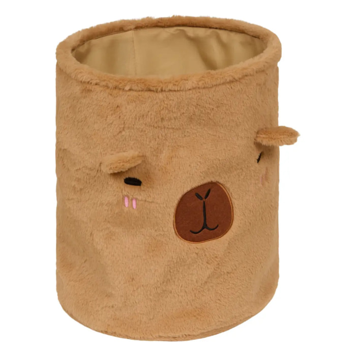 Panier peluche Capy D.35cm pliable marron