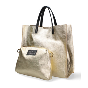 Borsa a mano da donna Made in Italy - Modello Ereva - 100% pelle - 34.5 x 32.0 x 17.0 cm