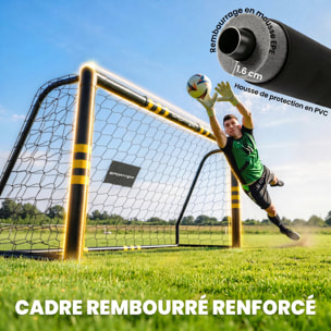 But de football - cage de foot - but futsal dim. 1,8L x 1,2H m - châssis métal moussé