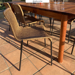 Lot de 2 chaises intérieur/extérieur en résine tressée naturelle - Sirivara