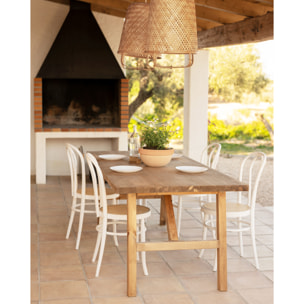 Mesa de comedor de madera maciza en tono roble oscuro de varias medidas