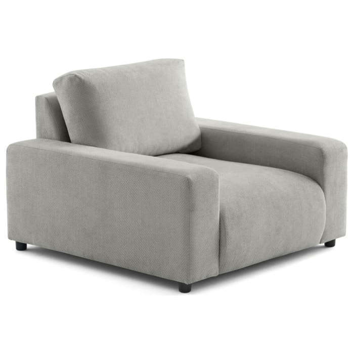 Pivoine - fauteuil en velours texturé - Gris