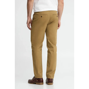 Pantalón chino camel slim con logo Polo Club