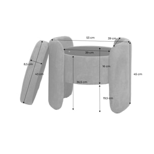 Tabouret coffre contemporain tissu KALO