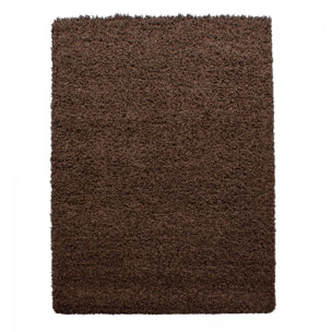 Tapis poils longs shaggy tissé motif uni ROCA