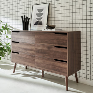 Commode décor bois 6 tiroirs NEPAL