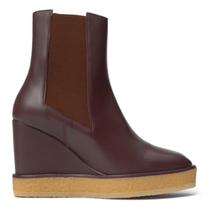 Botín de cuña Bambola en napa con cierre elástico