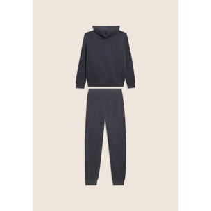 Tuta uomo felpa garzata con cappuccio e tasca a marsupio