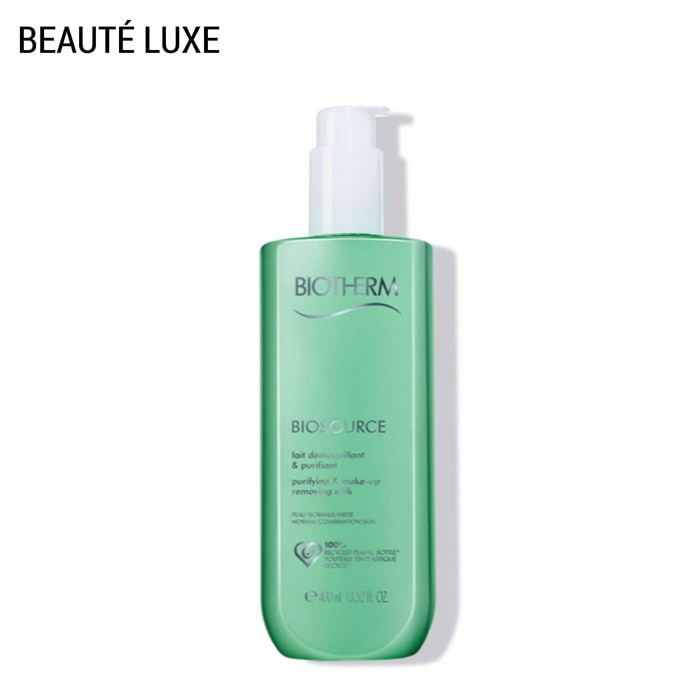 Biosource  - Lait Démaquillant et Purifiant pour les Peaux Normales à Mixtes 400 ml