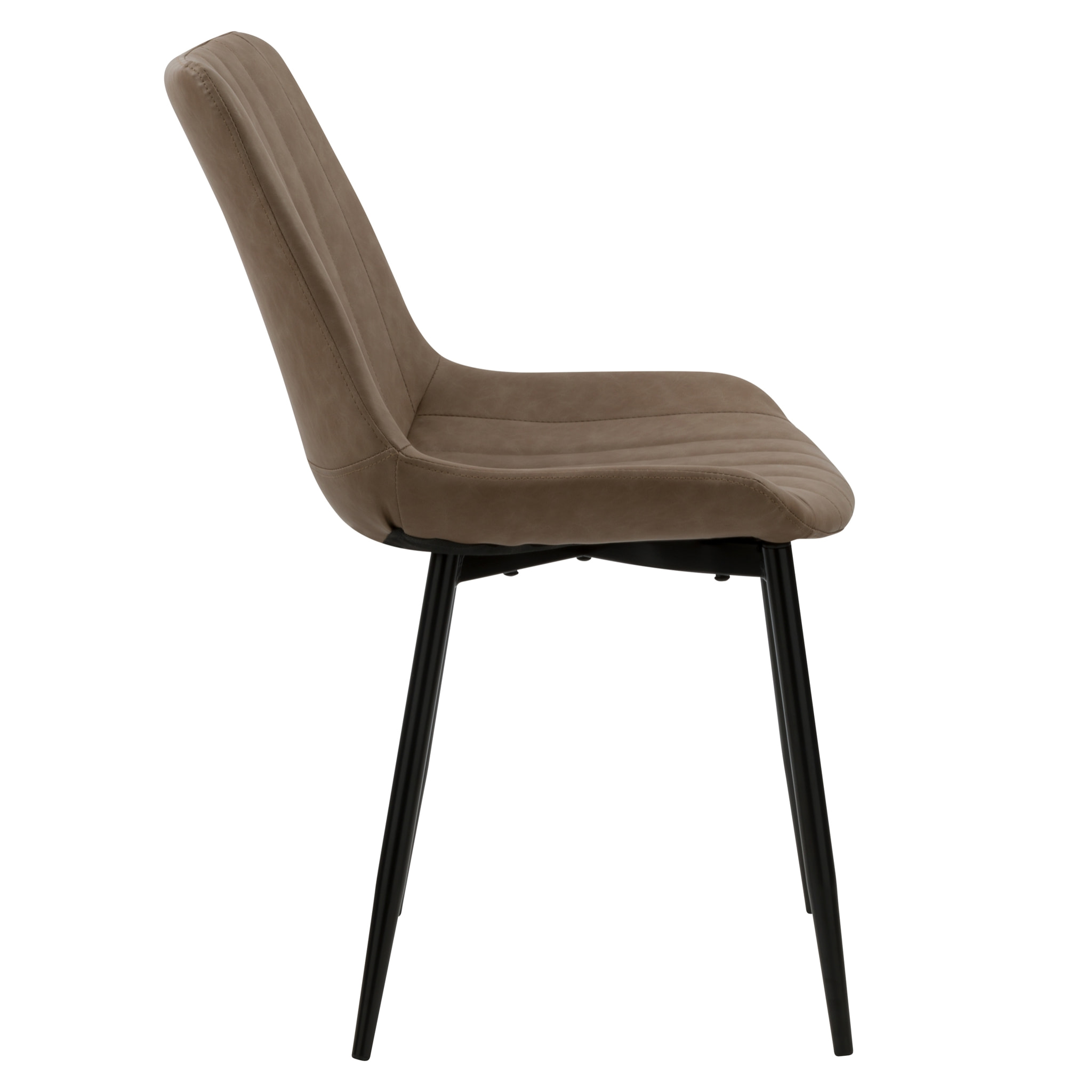 Lot de 2 chaises en cuir synthétique taupe et métal noir - Killi