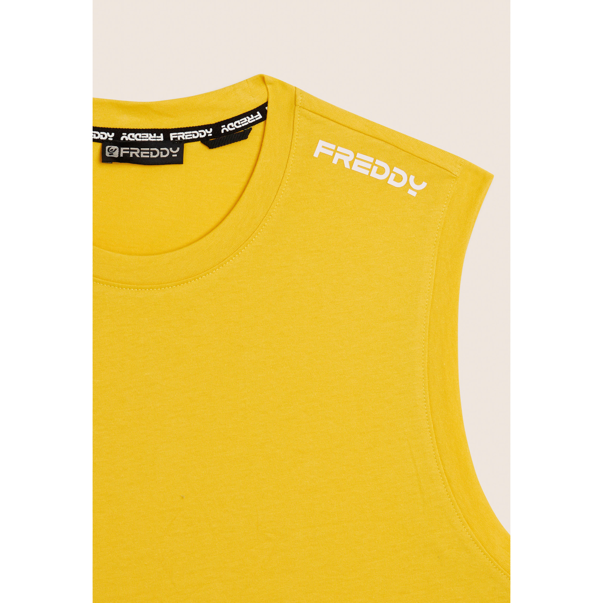 T-shirt senza maniche in jersey di cotone